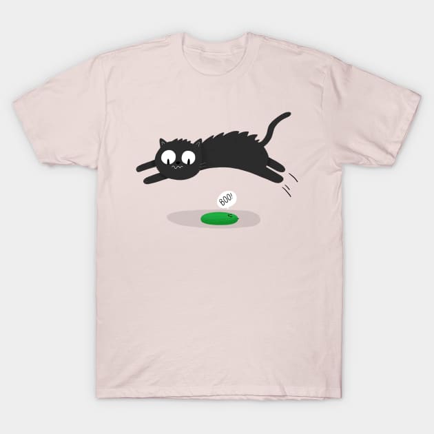 Scaredy Cat T-Shirt by cartoonbeing